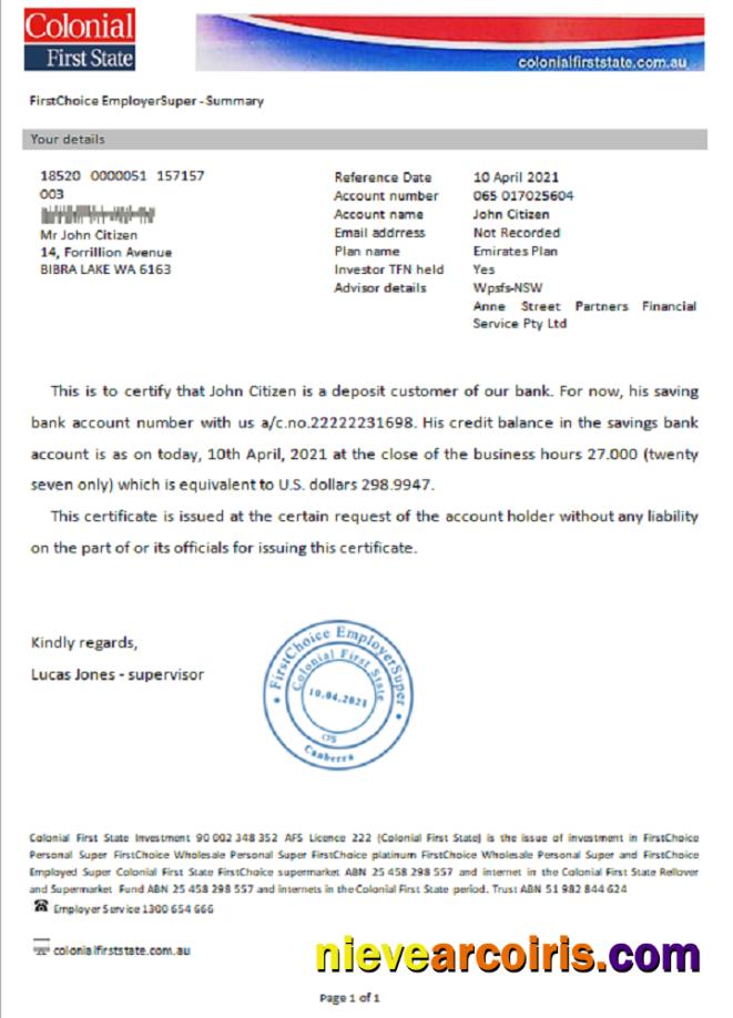Australia Colonial first state reference